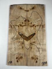AAA Grade Poplar Mappa Burl Bookmatched Guitar Drop Top Luthier Tonewood #38