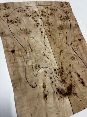 AAA Grade Poplar Mappa Burl Bookmatched Guitar Drop Top Luthier Tonewood #38