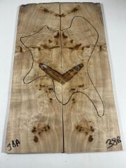 AAA Grade Poplar Mappa Burl Bookmatched Guitar Drop Top Luthier Tonewood #38