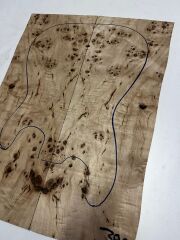 AAA Grade Poplar Mappa Burl Bookmatched Guitar Drop Top Luthier Tonewood #38