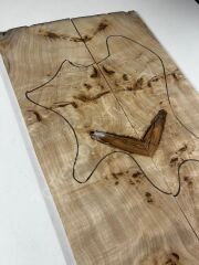AAA Grade Poplar Mappa Burl Bookmatched Guitar Drop Top Luthier Tonewood #38