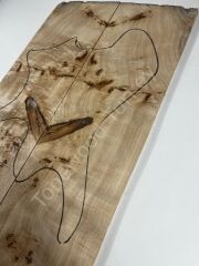 AAA Grade Poplar Mappa Burl Bookmatched Guitar Drop Top Luthier Tonewood #38
