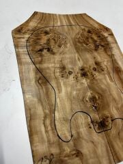 AAA Grade Poplar Mappa Burl Bookmatched Guitar Drop Top Luthier Tonewood #39