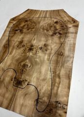 AAA Grade Poplar Mappa Burl Bookmatched Guitar Drop Top Luthier Tonewood #39