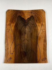 Turkish Black Drop Top Luthier Guitar Figured Wood Bookmatched Set No:52