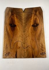 Turkish Walnut Drop Top Luthier Guitar Figured Wood Bookmatched Set No:53