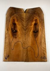 Turkish Walnut Drop Top Luthier Guitar Figured Wood Bookmatched Set No:54