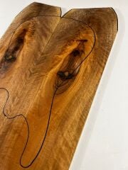 Turkish Walnut Drop Top Luthier Guitar Figured Wood Bookmatched Set No:54
