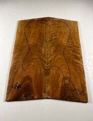 Turkish Burl Walnut Drop Top Luthier Guitar Figured Wood Bookmatched Set No:58