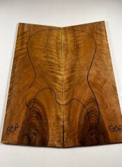 Turkish Burl Walnut Drop Top Luthier Guitar Figured Wood Bookmatched Set No:59