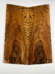 Turkish Curly Walnut Drop Top Luthier Guitar Figured Wood Bookmatched Set No:60
