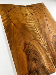 Turkish Curly Walnut Drop Top Luthier Guitar Figured Wood Bookmatched Set No:60