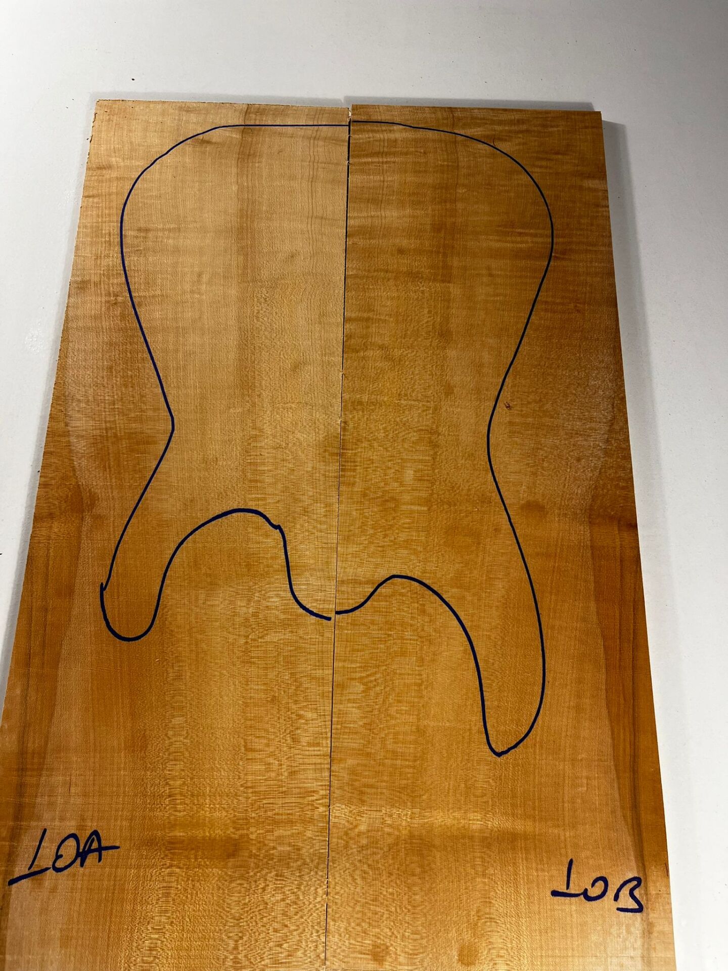 Figured Maple Drop Top Luthier Guitar Figured Wood Bookmatched Set No:10