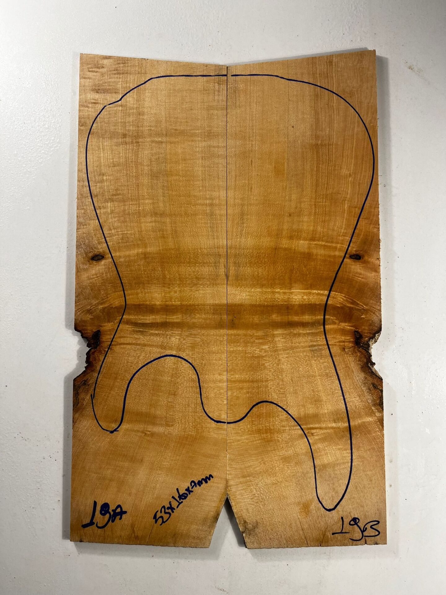 Figured Maple Drop Top Luthier Guitar Figured Wood Bookmatched Set No:19