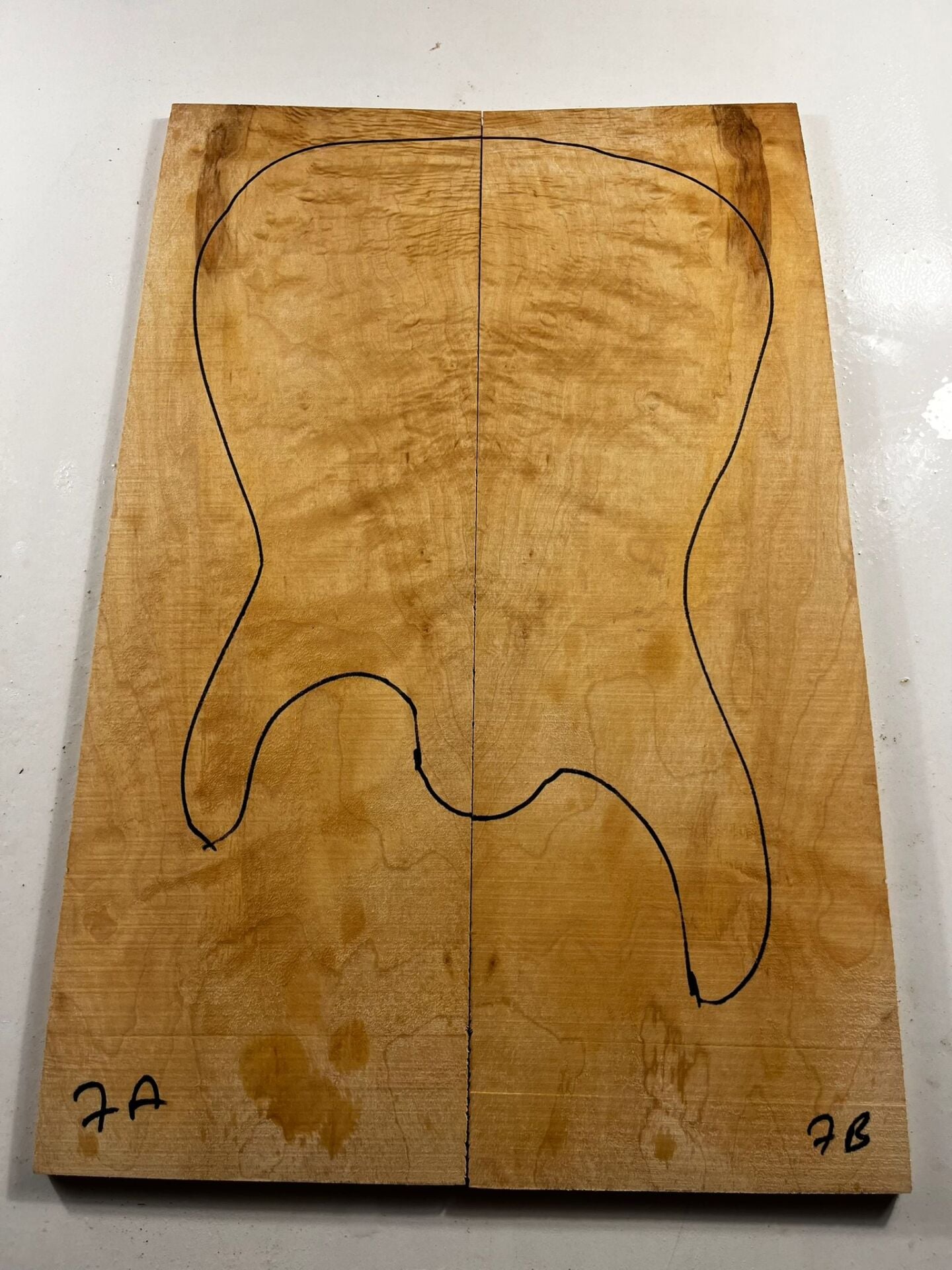 Figured Maple Drop Top Luthier Guitar Figured Wood Bookmatched Set No:7