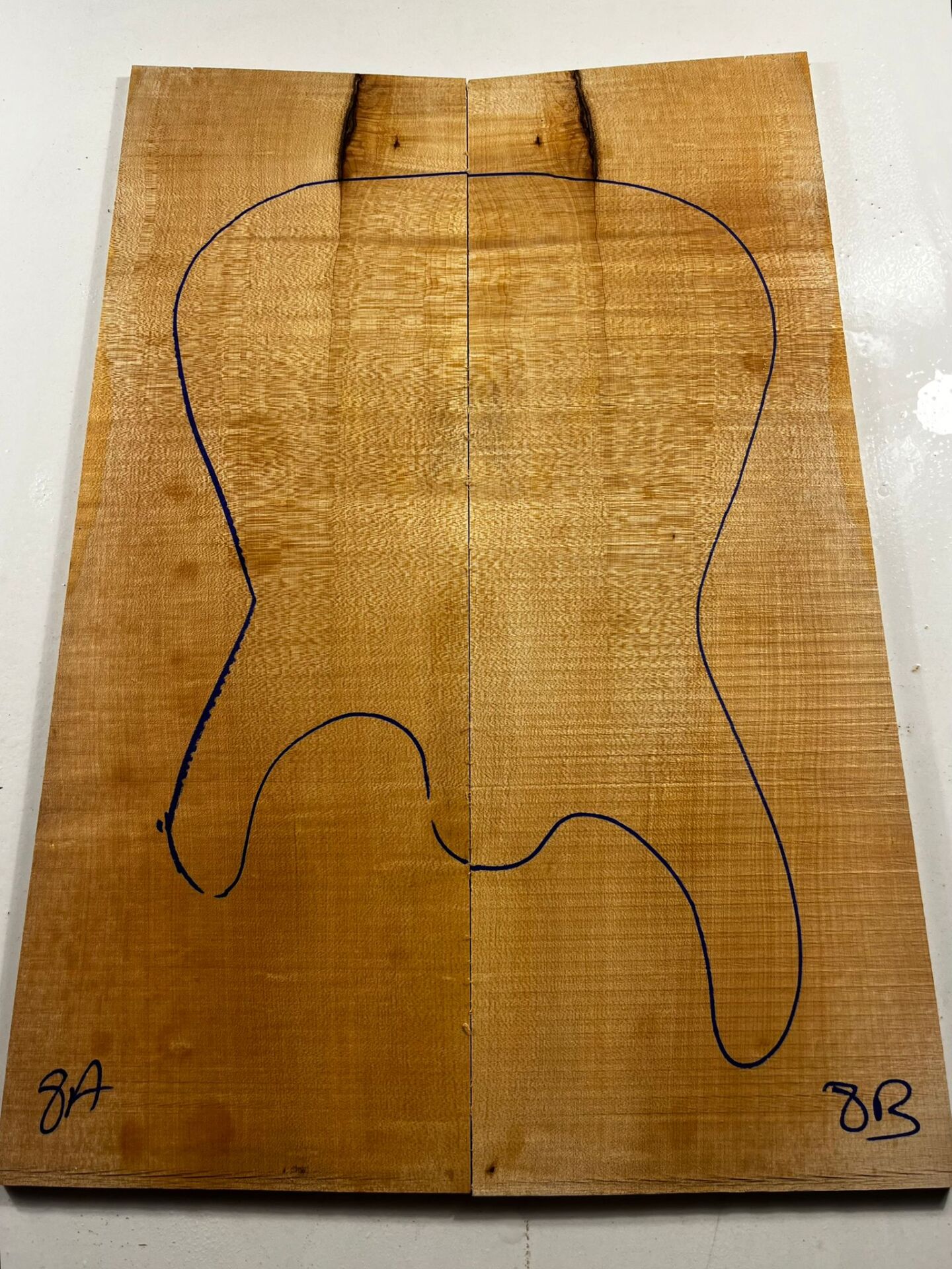 Figured Maple Drop Top Luthier Guitar Figured Wood Bookmatched Set No:8