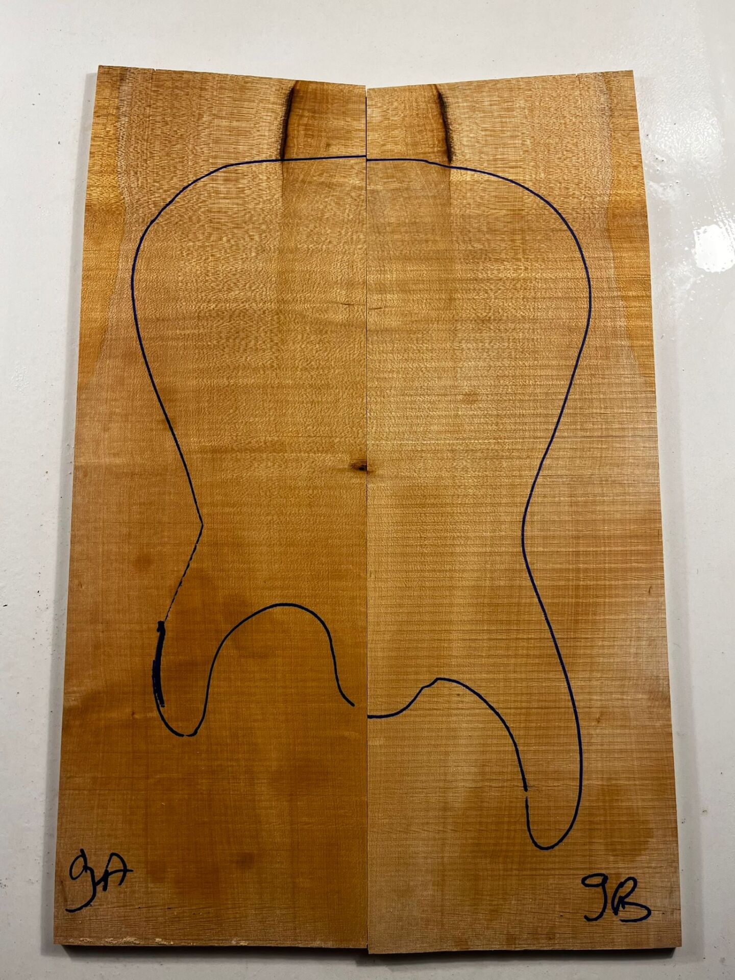 Figured Maple Drop Top Luthier Guitar Figured Wood Bookmatched Set No:9