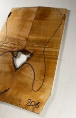 Figured Maple Drop Top Luthier Guitar Figured Wood Bookmatched Set No:20