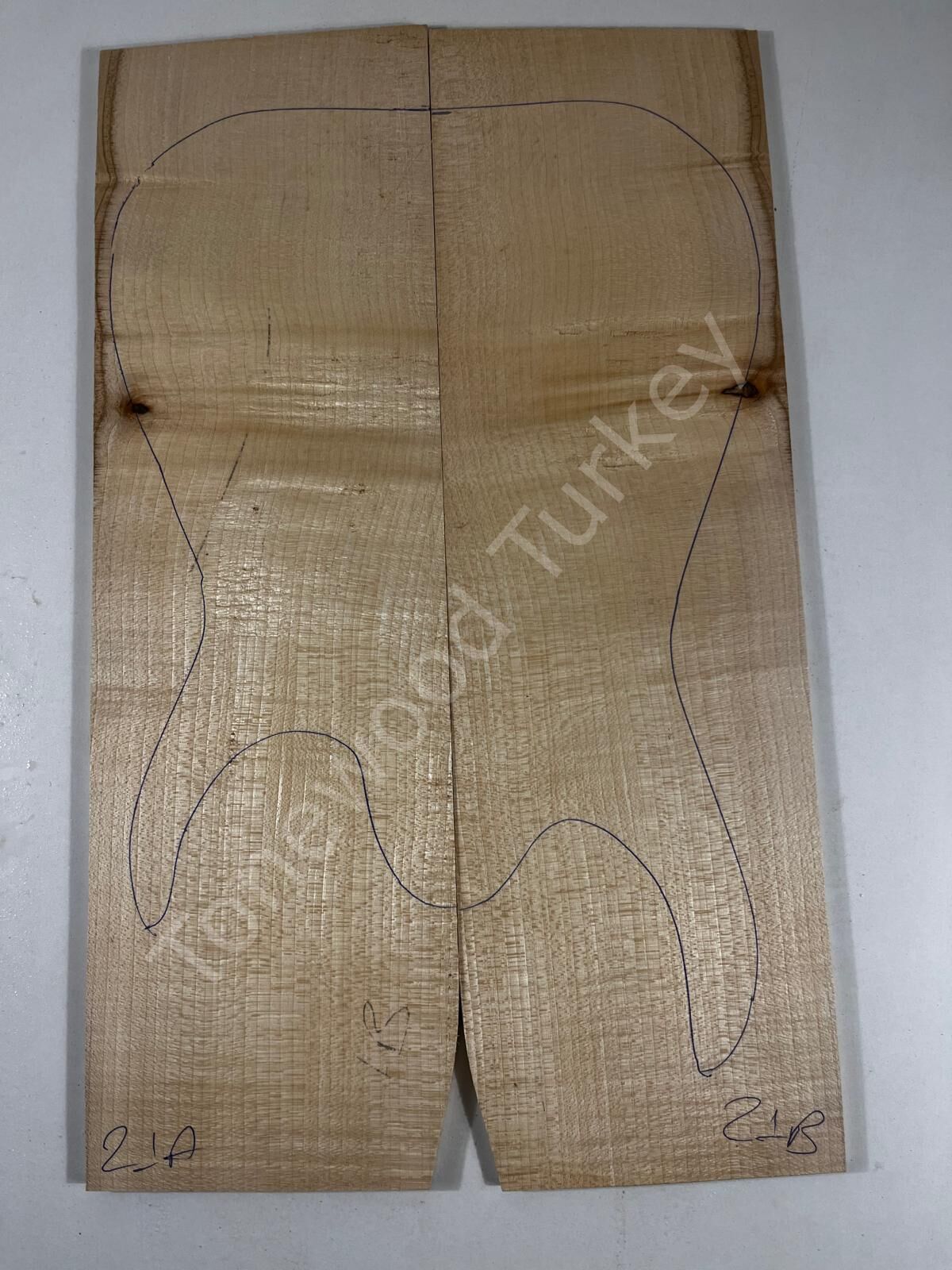 Figured Maple Drop Top Luthier Guitar Figured Wood Bookmatched Set No:21