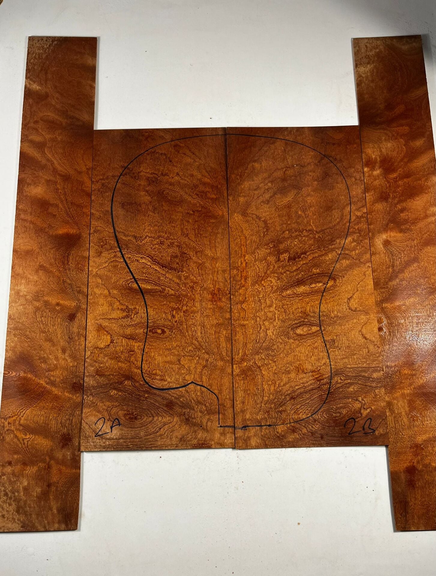 Sapele Pommele Mahogany  Acoustic Guitar Back And Sides set No:02