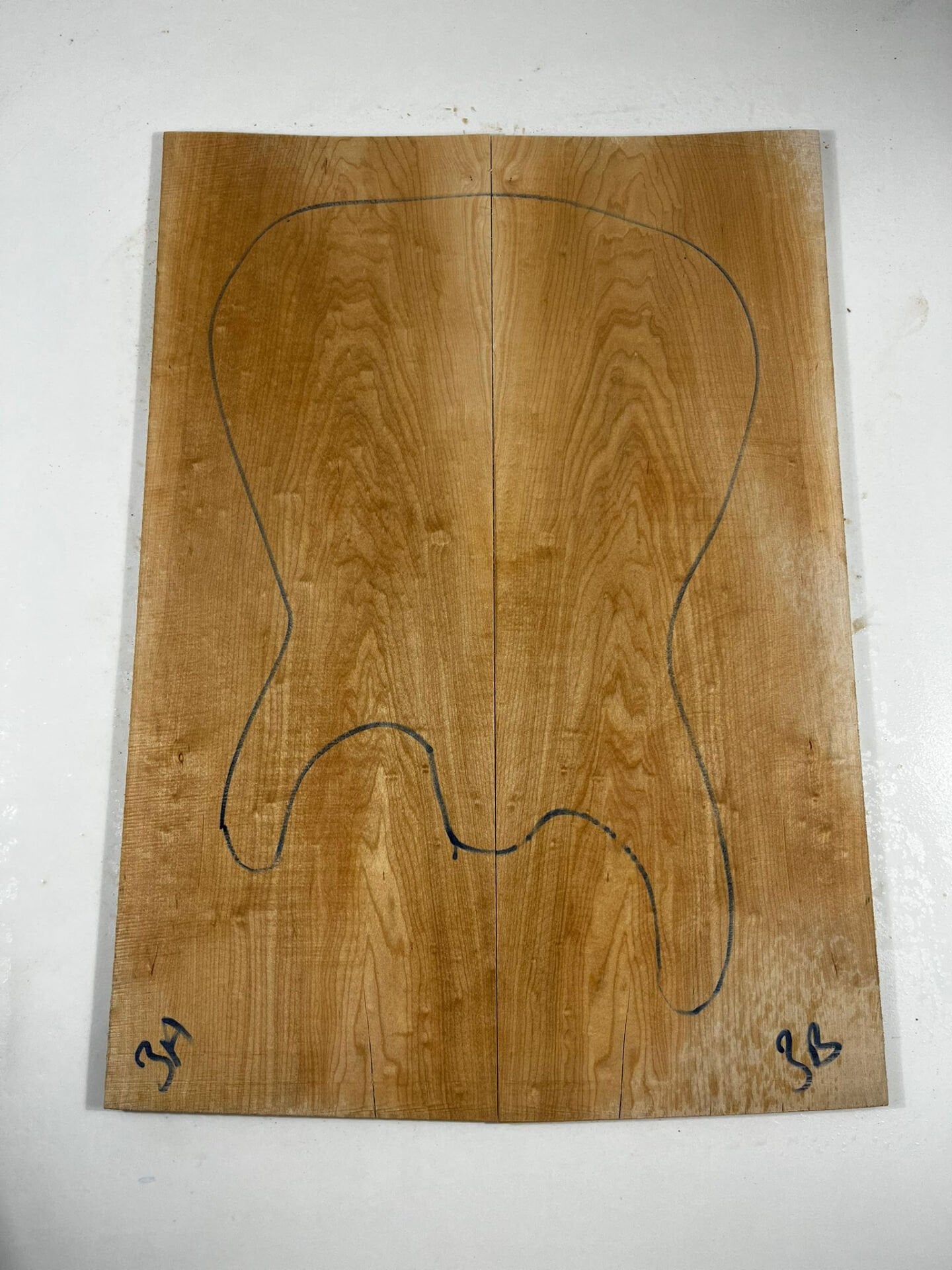 A Grade Quilted Maple Drop Top Luthier Guitar Figured Wood Bookmatched Set No:3