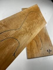 A Grade Quilted Maple Drop Top Luthier Guitar Figured Wood Bookmatched Set No:3