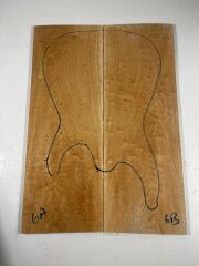 AA Grade Quilted Maple Drop Top Luthier Guitar Figured Wood Bookmatched Set No:6