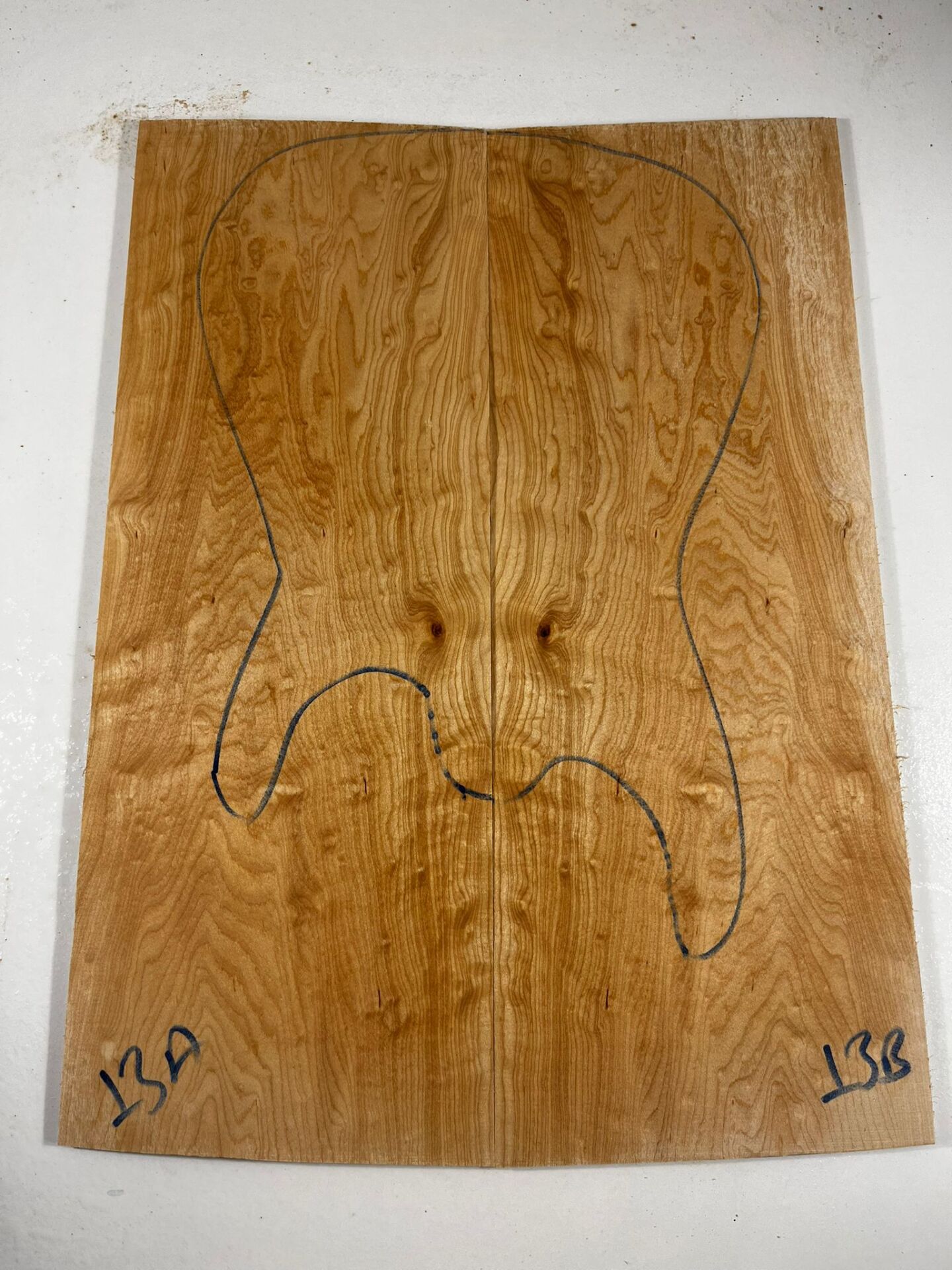 AAA Grade Quilted Maple Drop Top Luthier Guitar Figured Wood Bookmatched Set No:13