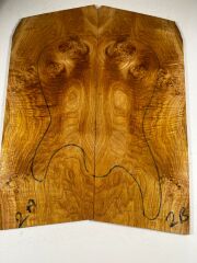 AA Grade Burl Chestnut Drop Top Luthier Guitar Figured Wood Bookmatched Set No:2