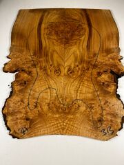 Master Grade Burl Chestnut Drop Top Luthier Guitar Figured Wood Bookmatched Set No:3