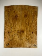 A Grade Burl Chestnut Drop Top Luthier Guitar Figured Wood Bookmatched Set No:5