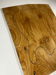 A Grade Burl Chestnut Drop Top Luthier Guitar Figured Wood Bookmatched Set No:5