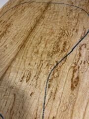 Master Grade Burl Tamo Ash Drop Top Wood For Electric Bass Guitar no:2