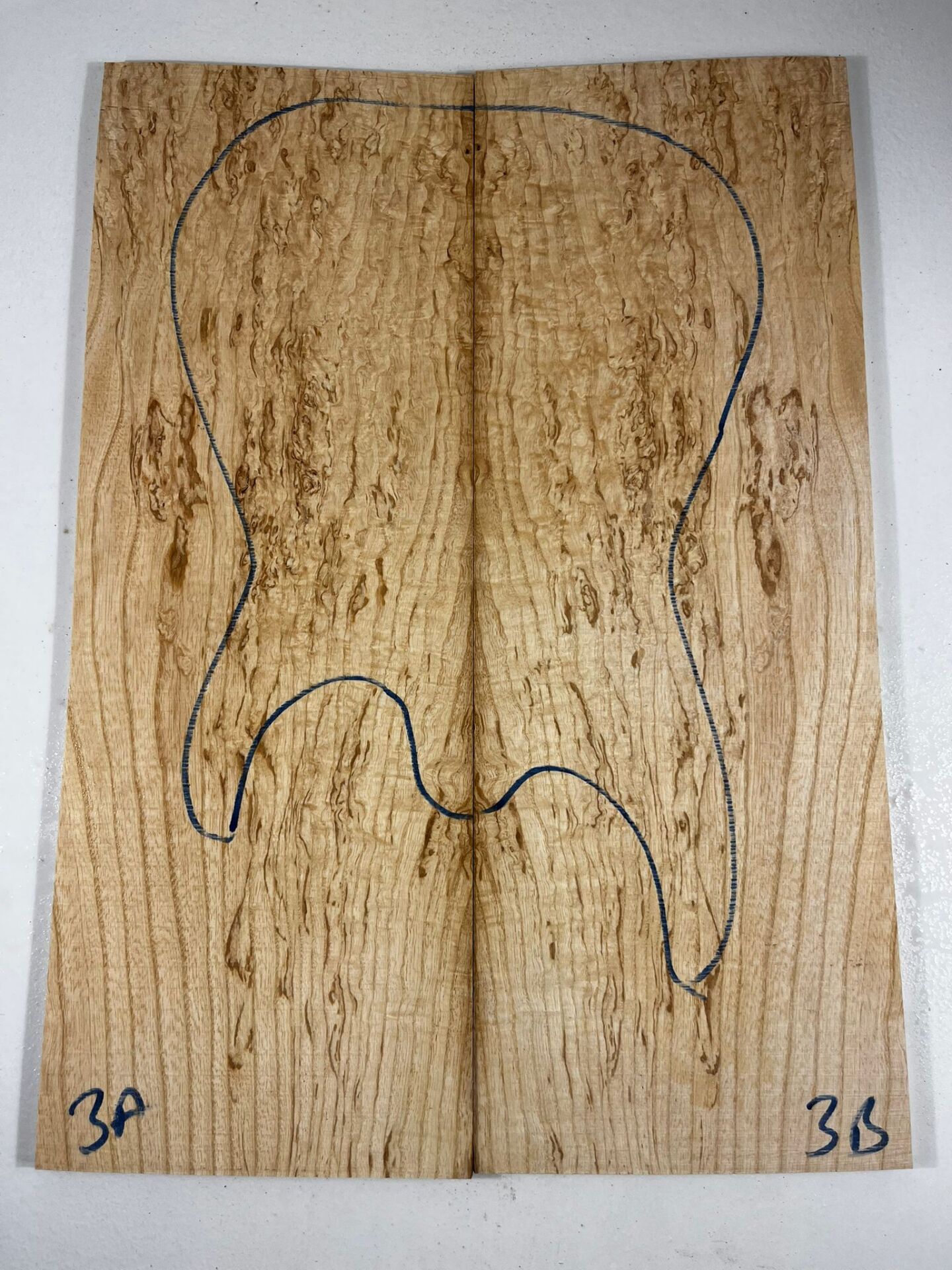 Master Grade Burl Tamo Ash Drop Top Wood For Electric Bass Guitar no:3
