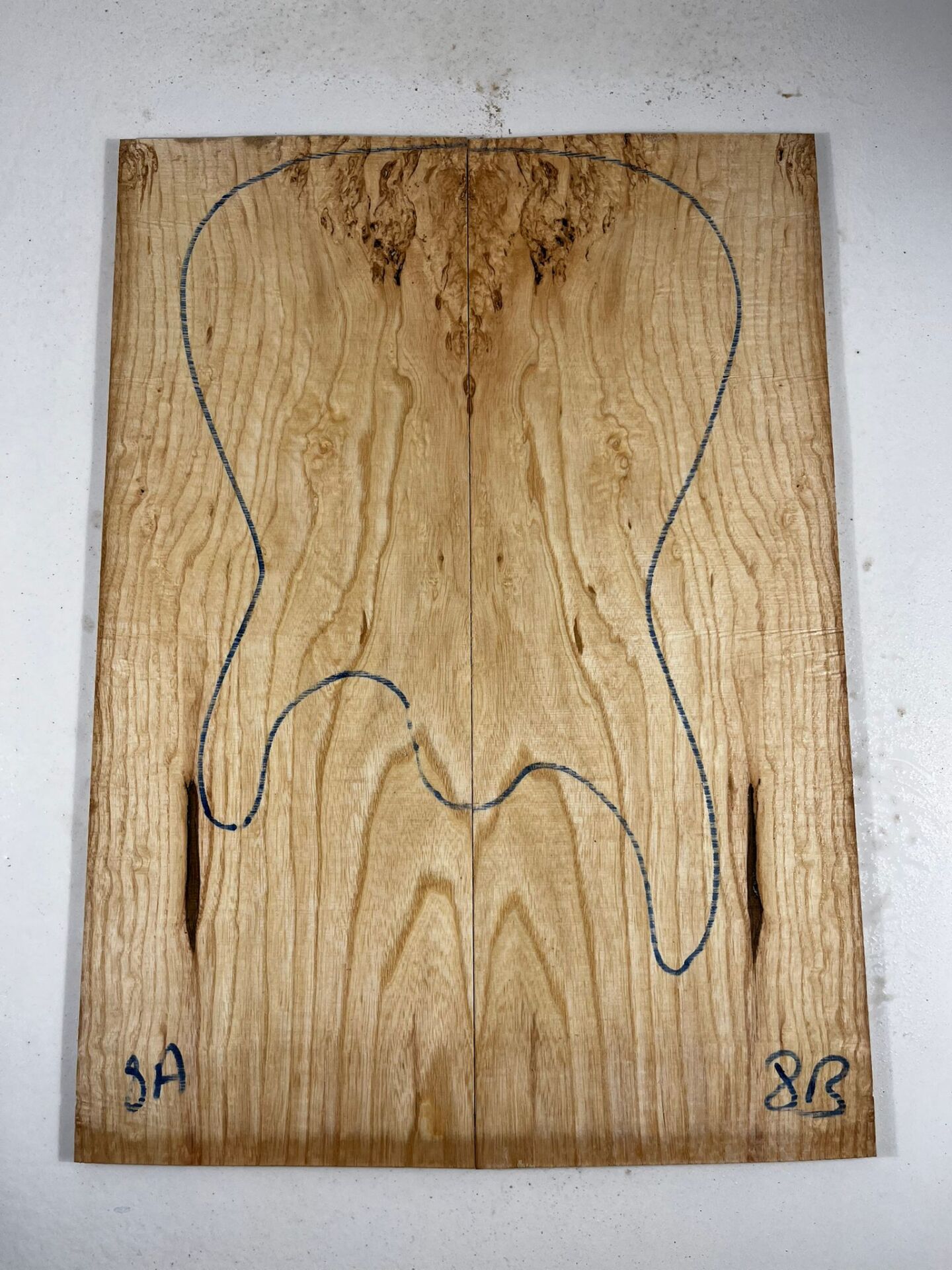 A Grade Burl Tamo Ash Drop Top Wood For Electric Bass Guitar no:8