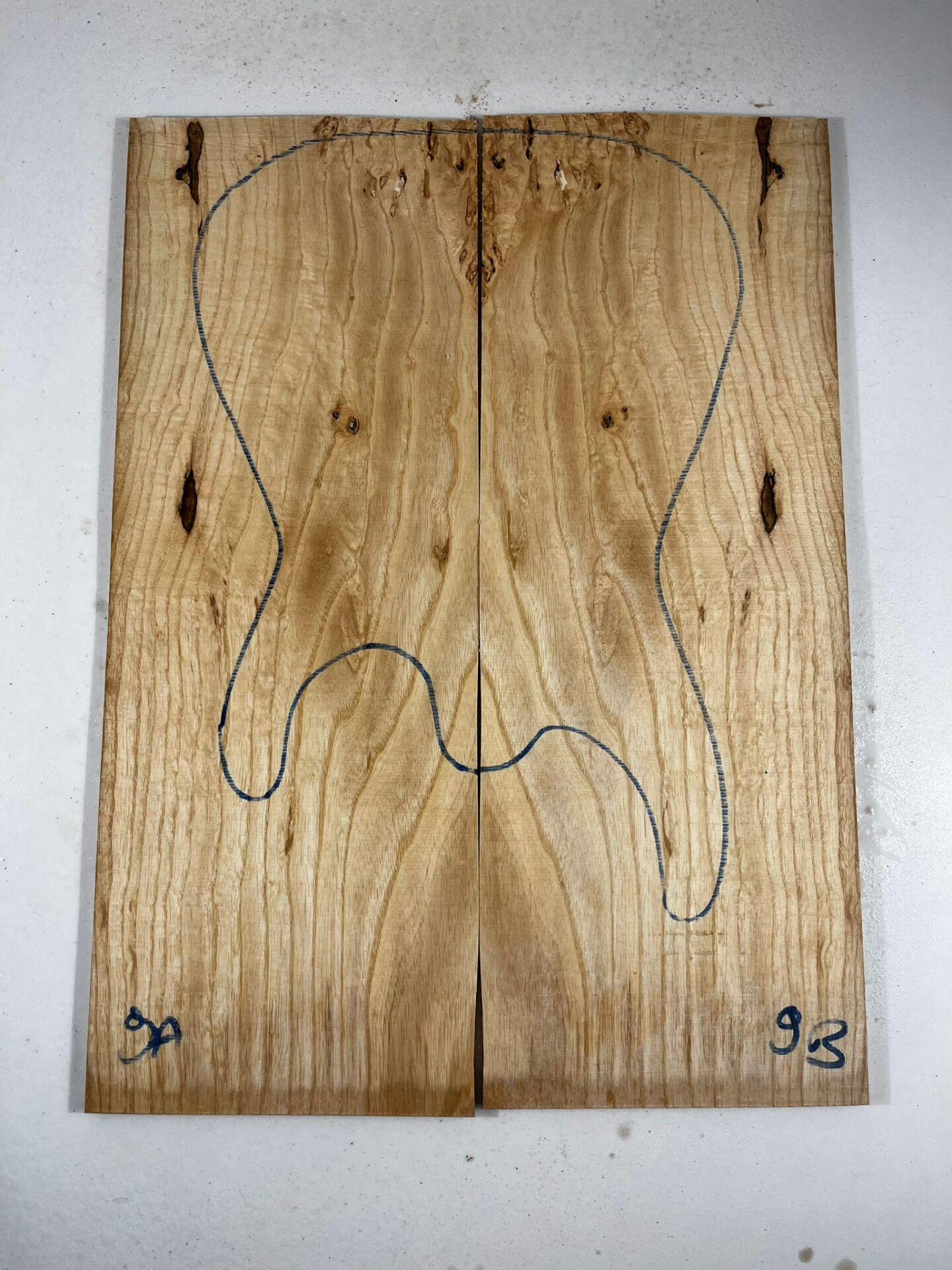 A Grade Figured Ash Drop Top Wood For Electric Bass Guitar no:9