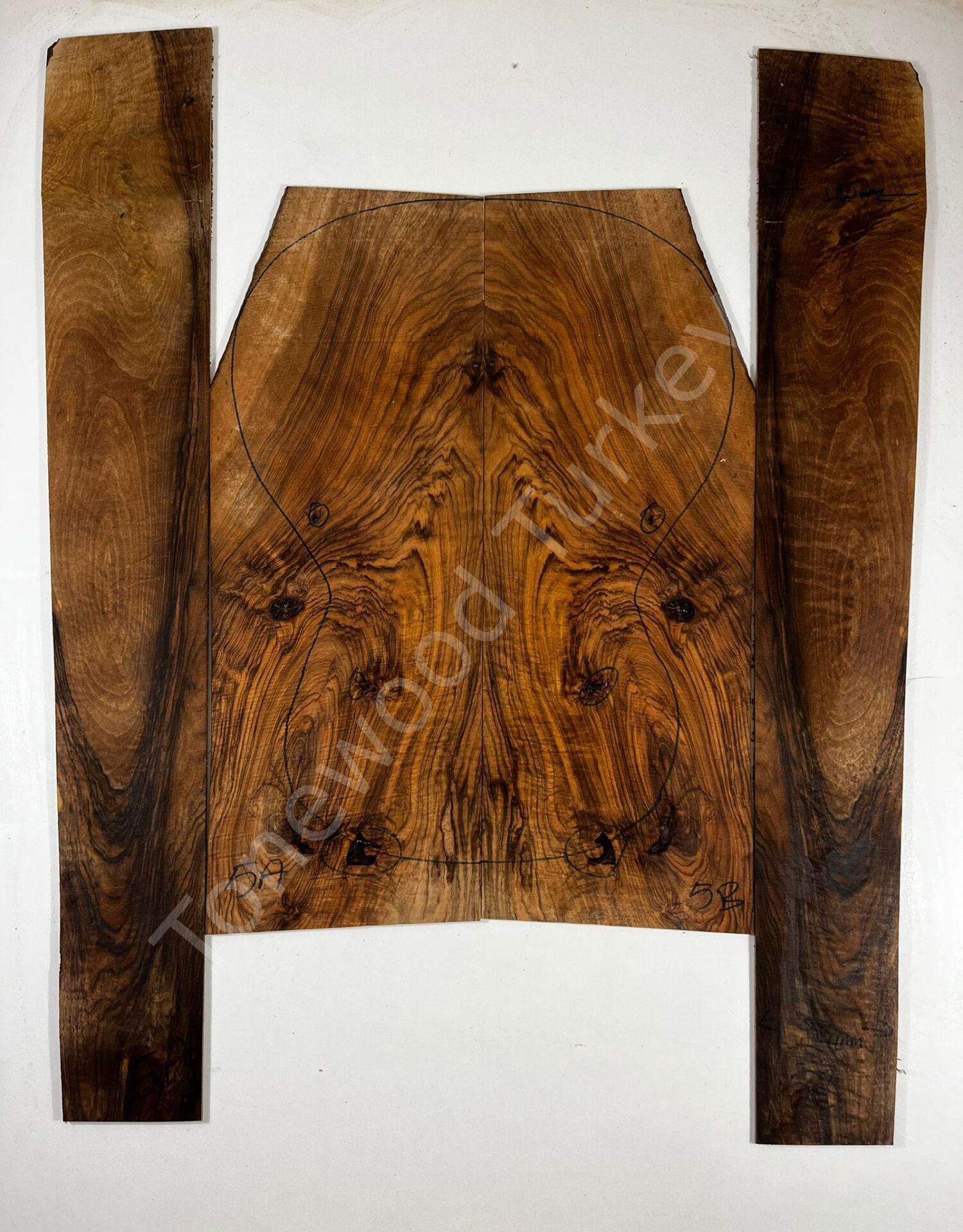 AAA Grade Flame Bastogne Walnut Acoustic Guitar Back And Sides set #5