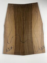 Turkish Black Walnut Drop Top Luthier Guitar Figured Wood Bookmatched Set No:61