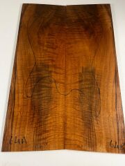 Turkish Curly Walnut Drop Top Luthier Guitar Figured Wood Bookmatched Set No:64