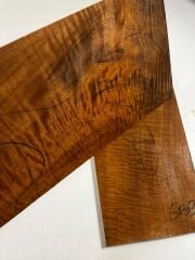 Turkish Curly Walnut Drop Top Luthier Guitar Figured Wood Bookmatched Set No:65