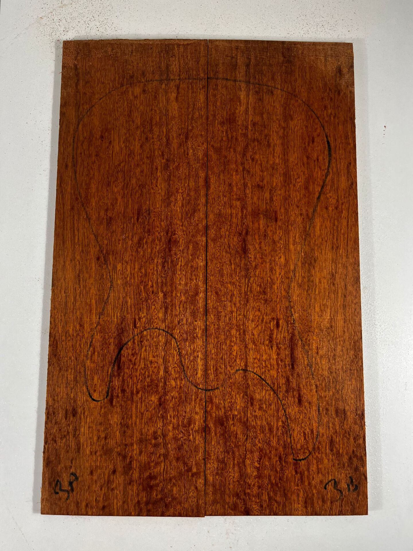 Birdseye Sapele Electric Guitar Drop Top set Bookmatch #3