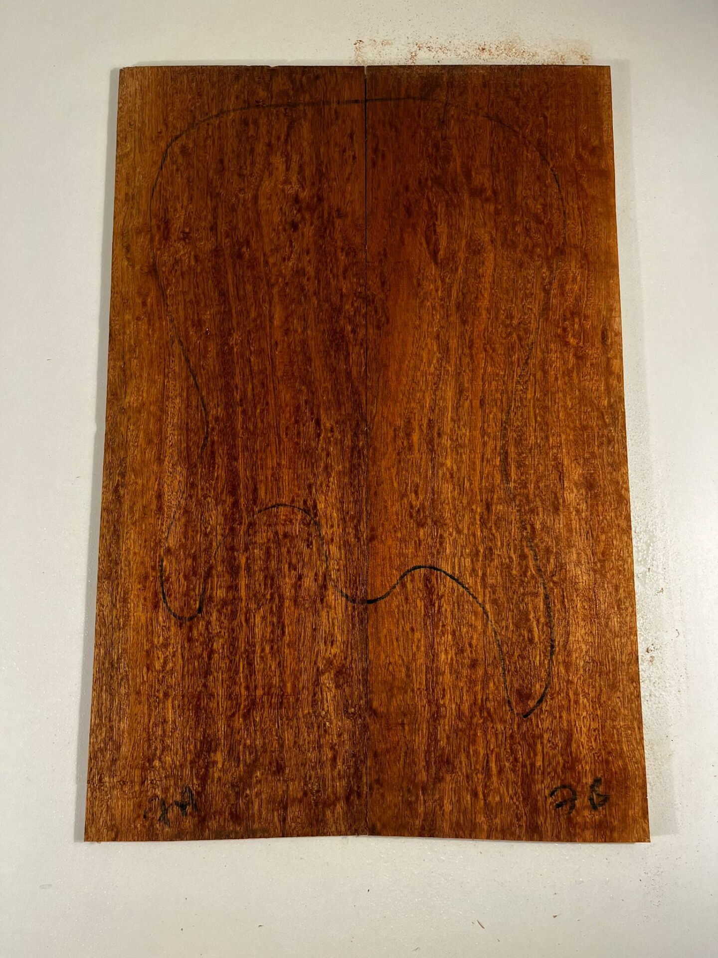 Birdseye Sapele Electric Guitar Drop Top set Bookmatch #7