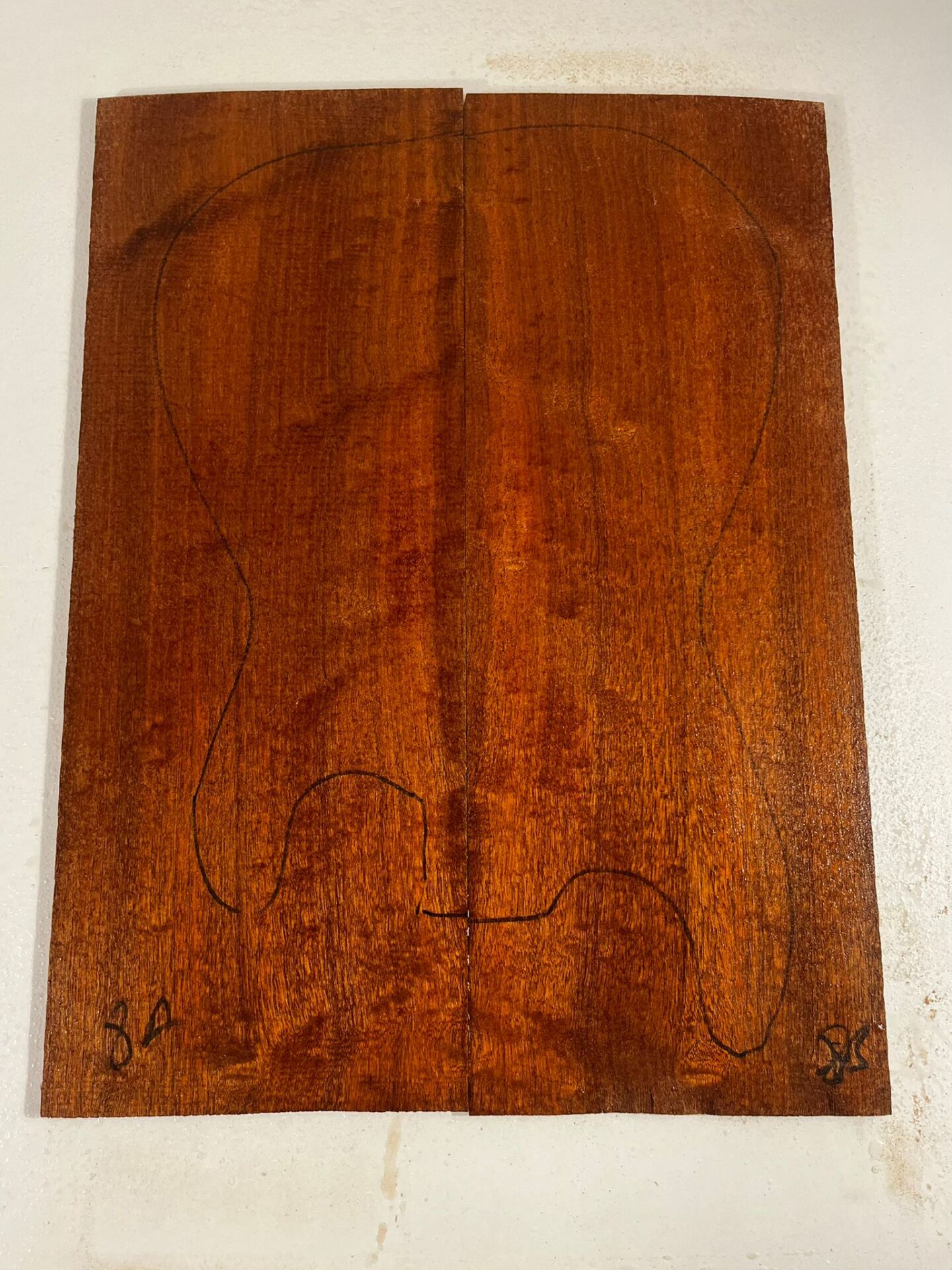 Figured Sapele Electric Guitar Drop Top set Bookmatch #8