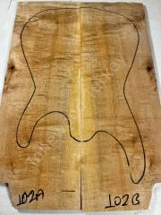 Figured Maple Drop Top Luthier Guitar Figured Wood Bookmatched Set No:102