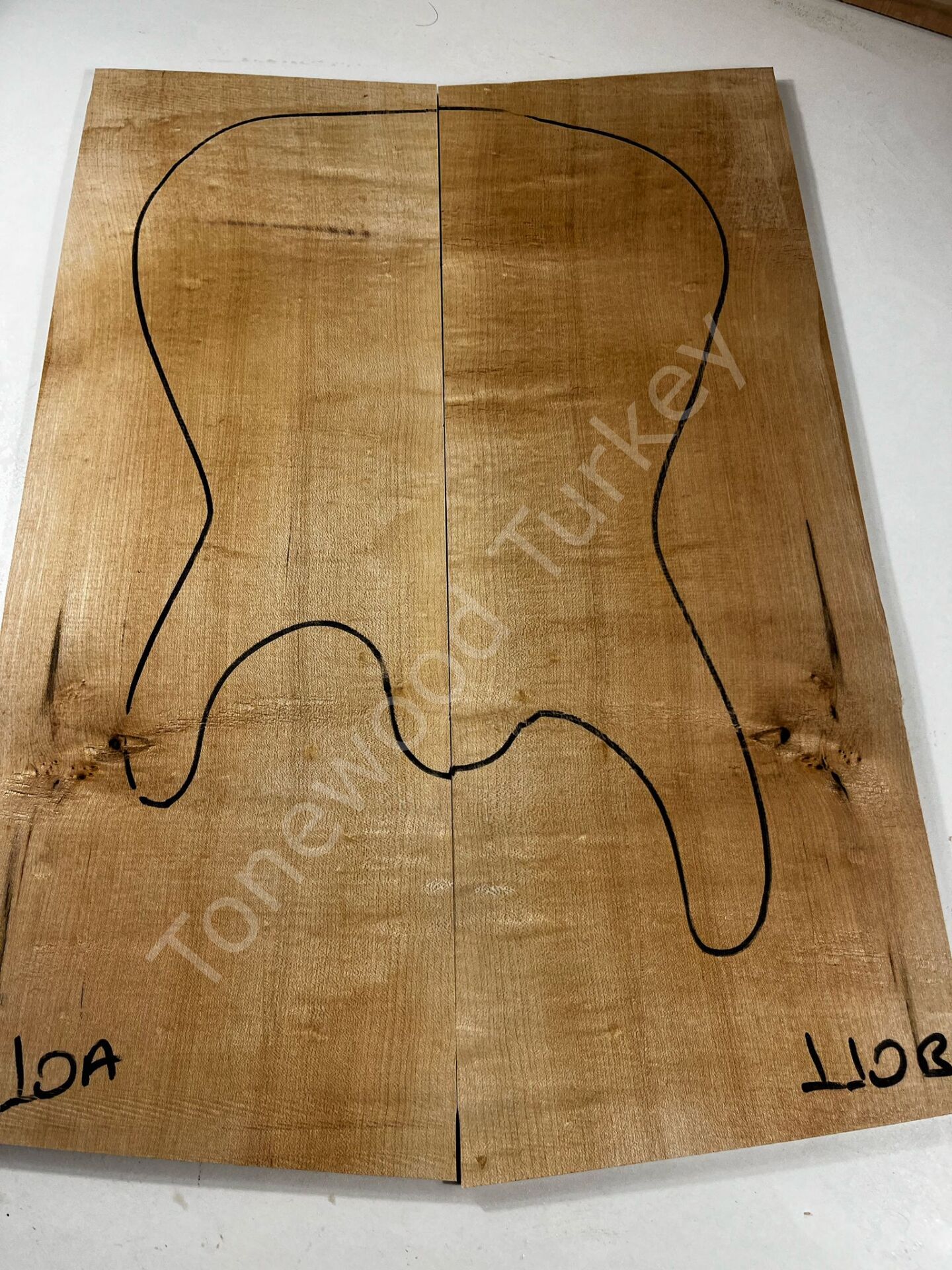 Ambrosia Maple Drop Top Luthier Guitar Figured Wood Bookmatched Set No:110