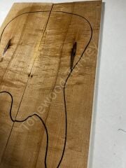 Inkline Quilted Maple Drop Top Luthier Guitar Figured Wood Bookmatched Set No:112