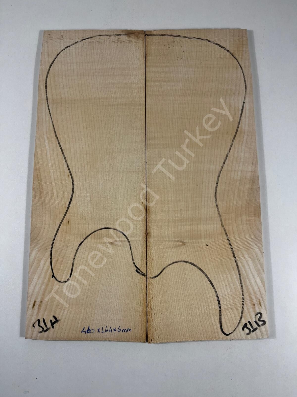 Flame Maple Drop Top Luthier Guitar Figured Wood Bookmatched Set No:31