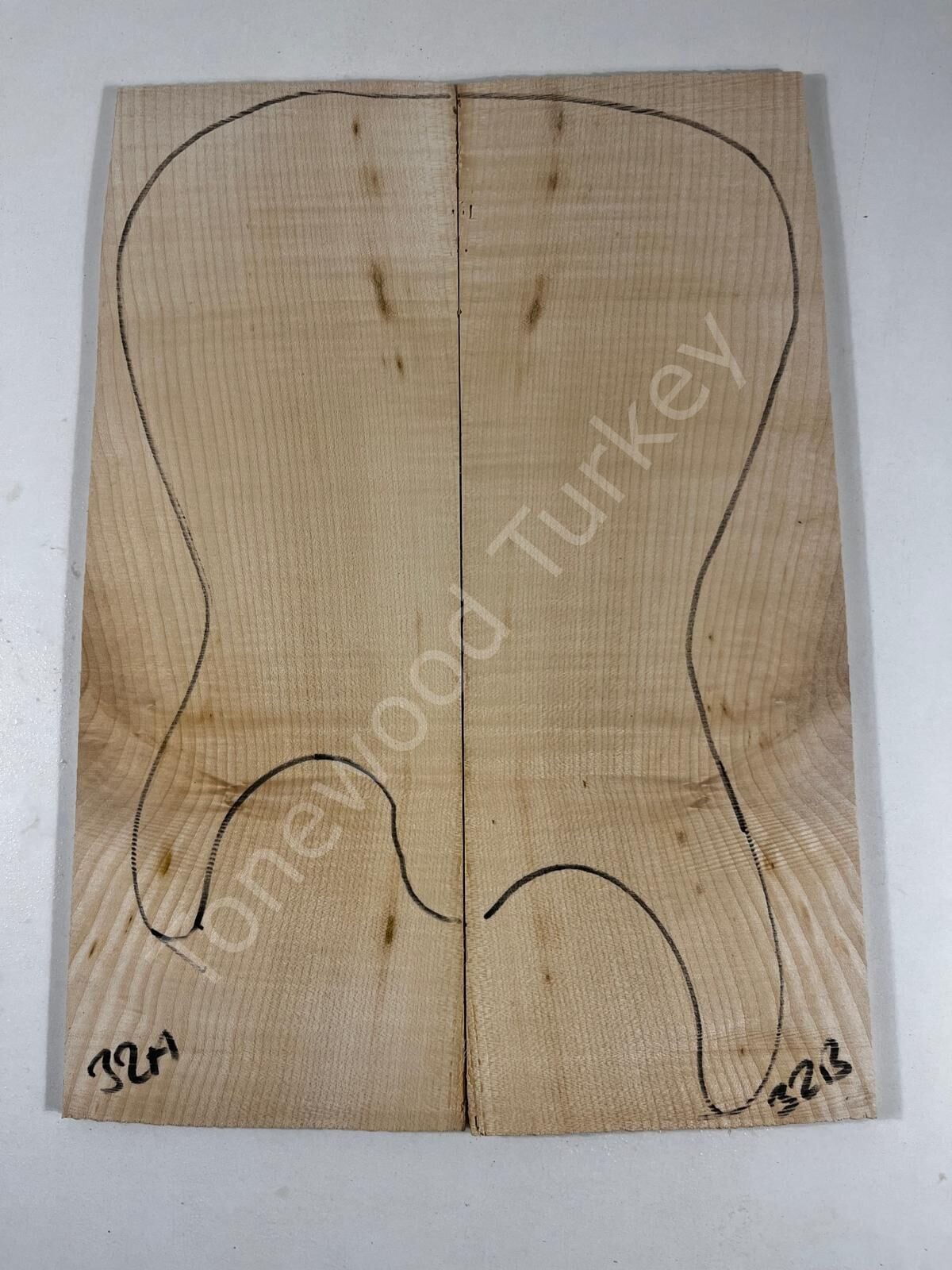 Flame Maple Drop Top Luthier Guitar Figured Wood Bookmatched Set No:32