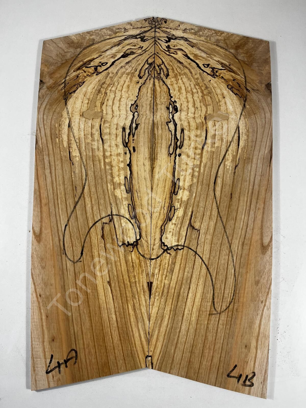 AAA Grade Spalted Swamp Ash Drop Top Wood For Electric Bass Guitar no:4