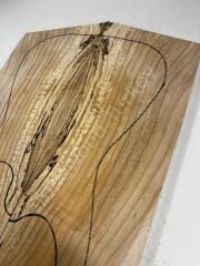 AA Grade Spalted Swamp Ash Drop Top Wood For Electric Bass Guitar no7